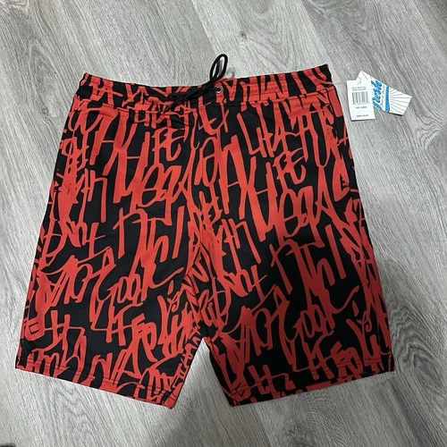 NWT Drill Clothing Bel-Air Swim Shorts Red/Black - Size L