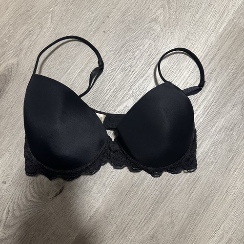 PINK Black Lace Push Up Bra Size 36C