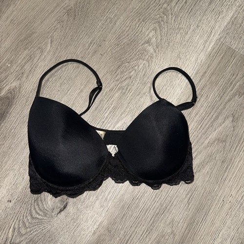 PINK Black Lace Push Up Bra Size 36C - photo 2