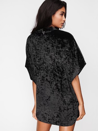 Victoria Secret Crushed Velvet Kimono M/L Black - photo 2