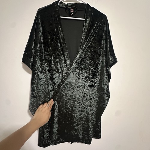 Victoria Secret Crushed Velvet Kimono M/L Black - photo 4