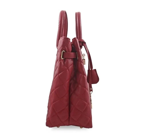 Badgley Mischka Brick Red Diamond Quilted Tote Bag - photo 3
