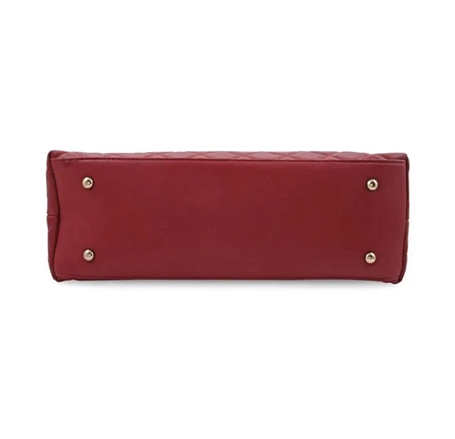 Badgley Mischka Brick Red Diamond Quilted Tote Bag - photo 4