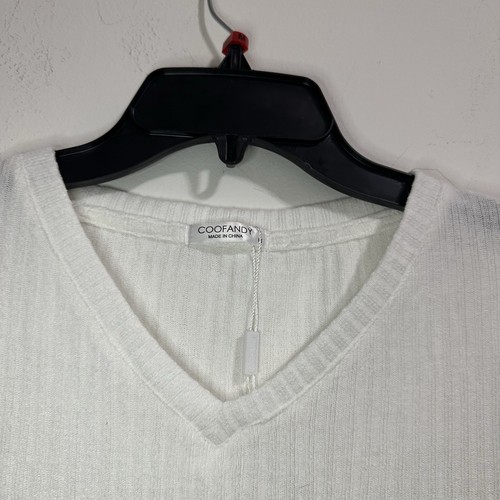 NWT COOFANDY Men's Ribbed White Super Stretchy Top T-Shirt Size - photo 3