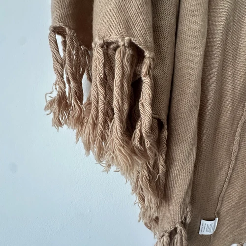 LUMIERE Angora Blend Camel Cape Scarf Wrap - L - photo 3
