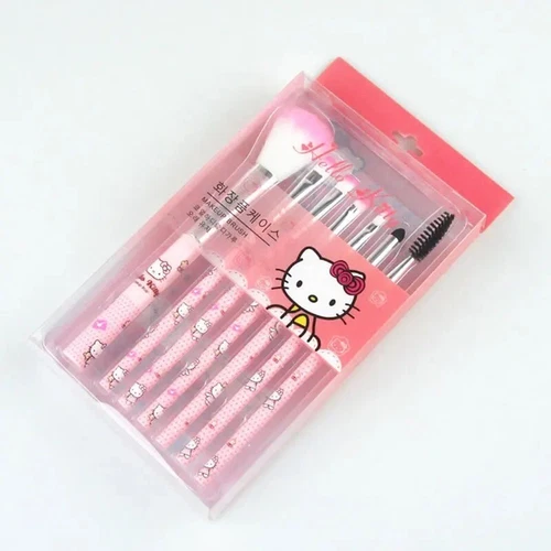Hello Kitty 7 Pc Makeup Brush Set Pink New Sanrio - photo 2