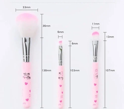 Hello Kitty 7 Pc Makeup Brush Set Pink New Sanrio - photo 4