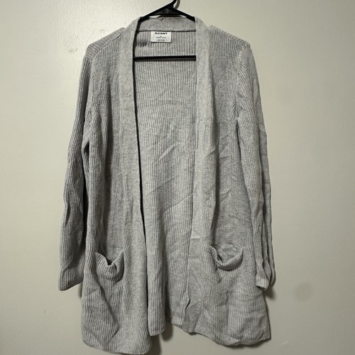 OLD NAVY Womens Gray Longline Open-Front Sweater Cardigan Size X