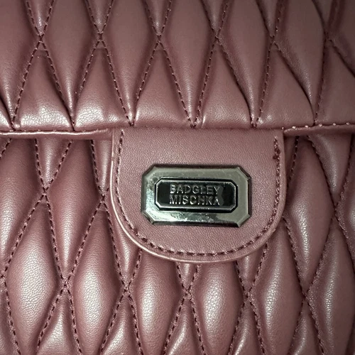 Badgley Mischka Plum Burgundy Mini Quilted Messenger Crossbody B - photo 4