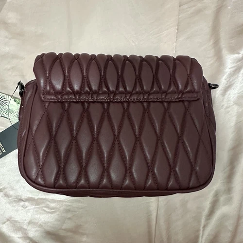 Badgley Mischka Plum Burgundy Mini Quilted Messenger Crossbody B - photo 5