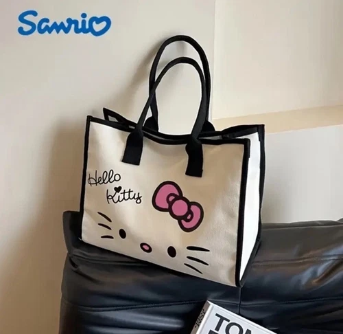 Hello Kitty Tote Bag - Cute Canvas Shoulder Bag