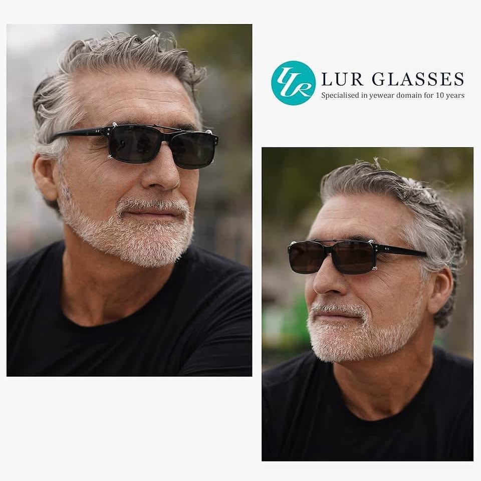 Rectangular Polarized Lens Clip On Sunglasses 57mm Wide x 41mm H - photo 4