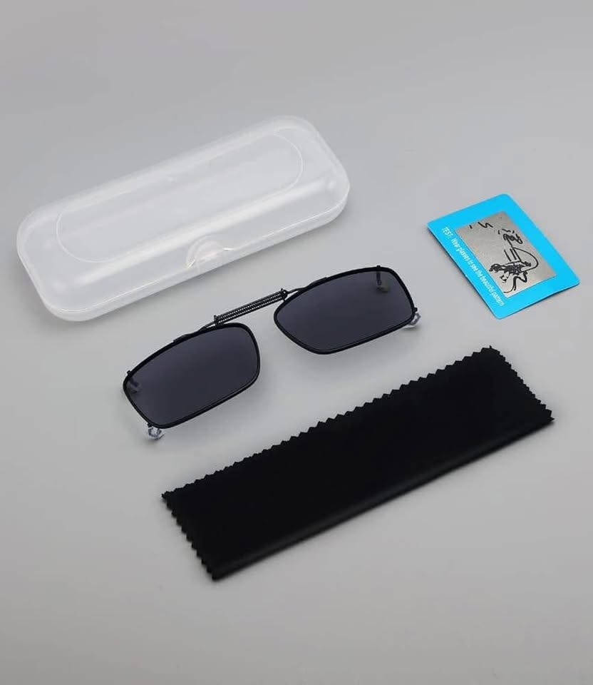 Rectangular Polarized Lens Clip On Sunglasses 57mm Wide x 41mm H - photo 5