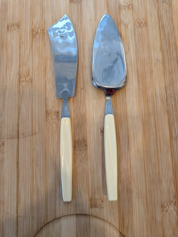 Vintage MAR.DER Italian Serving Set - MCM Stainless Cake & Chees - photo 5