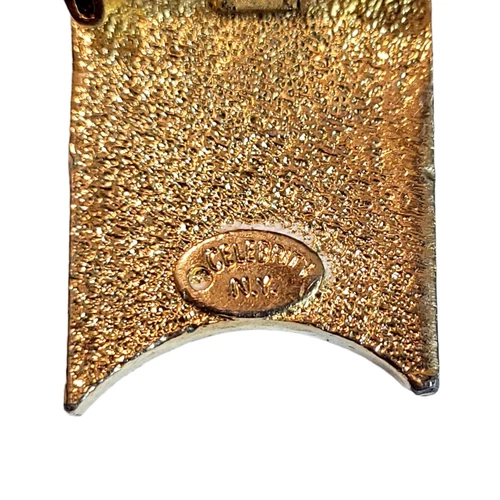 Vintage Celebrity NY Gold Tone M Letter Brooch Pin - photo 3