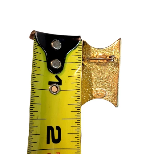 Vintage Celebrity NY Gold Tone M Letter Brooch Pin - photo 4