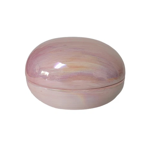 Vintage Wal-Mart Ceramic Egg Container Pearl Trinket Box Retired