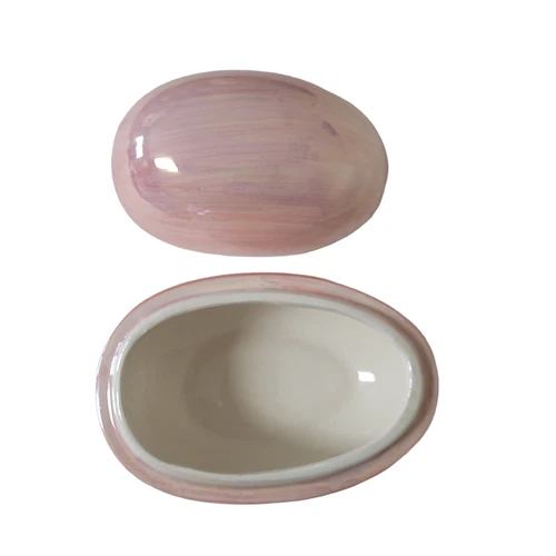Vintage Wal-Mart Ceramic Egg Container Pearl Trinket Box Retired - photo 4