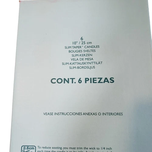6 New Partylite Unscented Ivory Taper Candles - photo 4