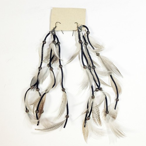 Feather Leather Hand Made Earrings