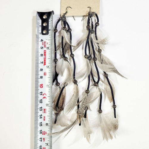 Feather Leather Hand Made Earrings - photo 2