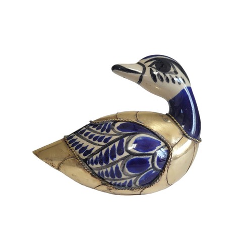 Vintage Tonala Mexican Pottery Ceramic Duck