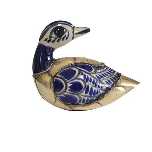 Vintage Tonala Mexican Pottery Ceramic Duck - photo 4