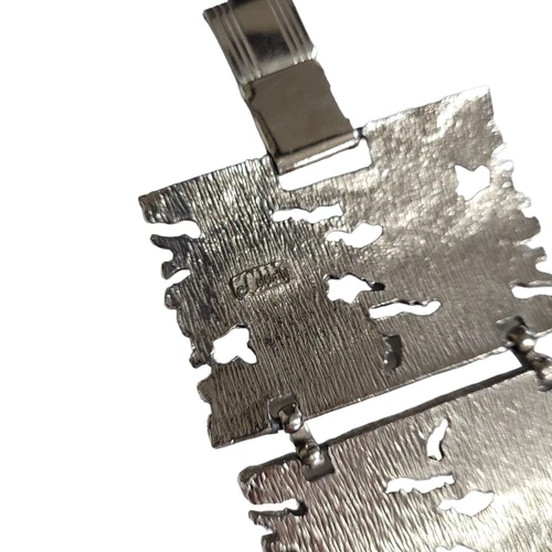 Vintage Celebrity NY Jewellery Wide Link Bracelet Silver Tone Ba - photo 4