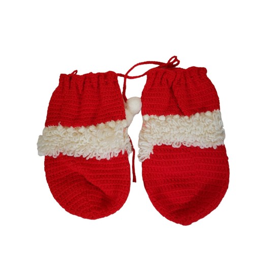 Vintage Hand Knit Christmas Stockings Santa Face - photo 2