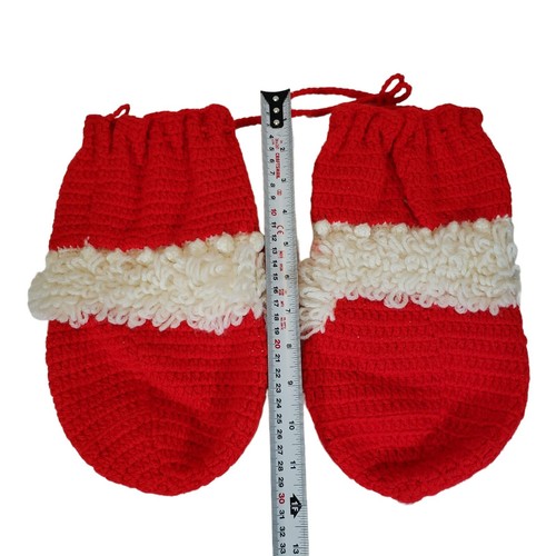 Vintage Hand Knit Christmas Stockings Santa Face - photo 3