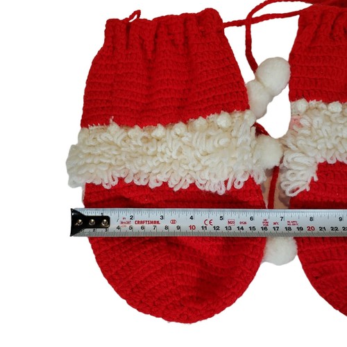 Vintage Hand Knit Christmas Stockings Santa Face - photo 4
