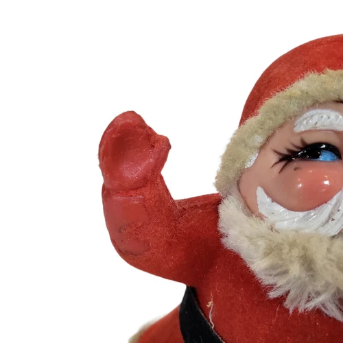 Vintage Flocked Santa Claus Christmas Bank REED - photo 3