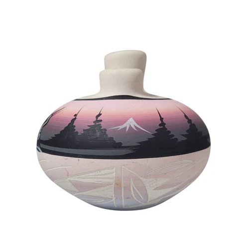 Vintage Indian Art Signed Originals Navajo Decorative Vase Pink - photo 5