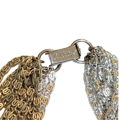 Vintage Celebrity NY Silver Tone Chains Necklace Bracelet Earrin - photo 2