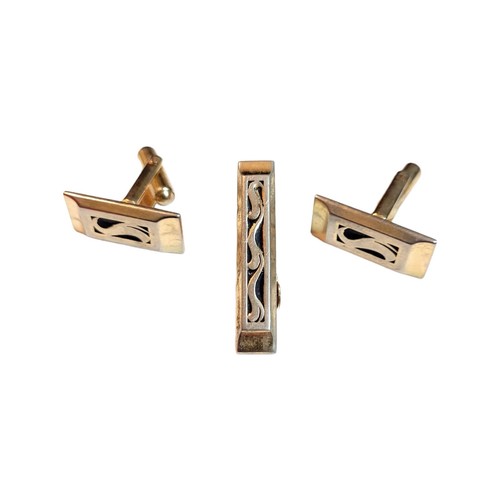 Vintage Tie Clip Cufflinks Set Groom Gift Hickok USA Jewelry For - photo 2