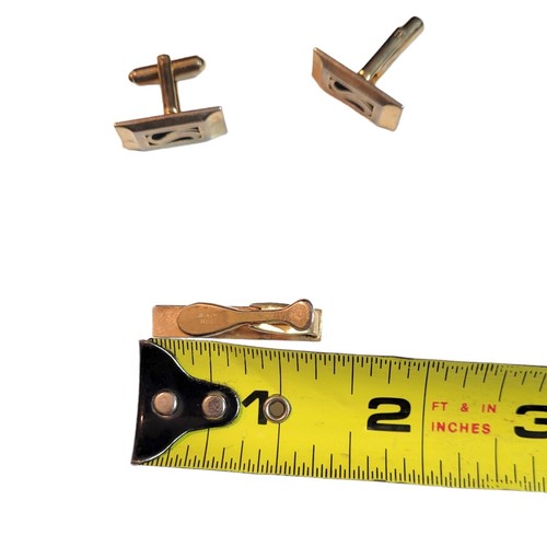 Vintage Tie Clip Cufflinks Set Groom Gift Hickok USA Jewelry For - photo 5