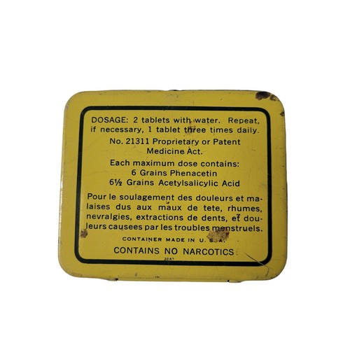 Vintage ANACIN Canada Tablets Travel Size Hinged Advertising Tin - photo 2