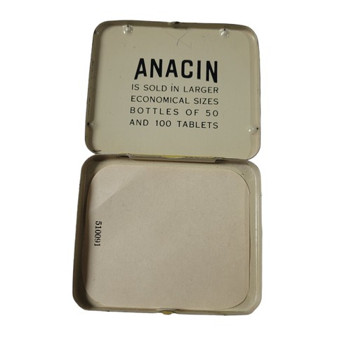 Vintage ANACIN Canada Tablets Travel Size Hinged Advertising Tin - photo 3