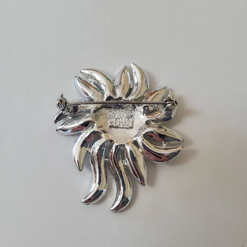 Vintage Celebrity NY Purple Rhinestone Floral Brooch Pin Estate - photo 2