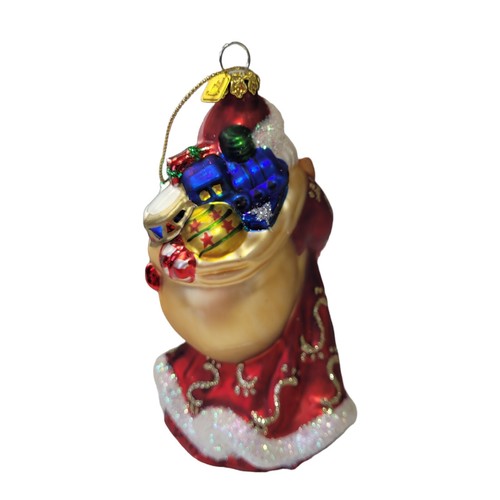 PartyLite 2002 Father Christmas Glass Ornament 14" - photo 4