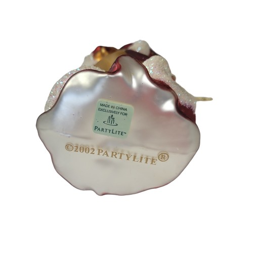 PartyLite 2002 Father Christmas Glass Ornament 14" - photo 5