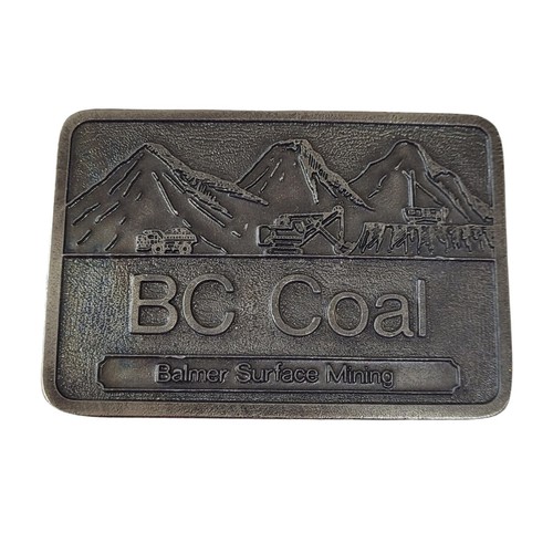 Vintage 1980s BC Balmer Coal Mining Belt Buckle