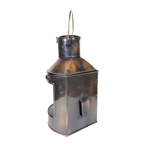 Vintage Nautical Kerosene Ship Lantern Copper Brass Starboard - photo 2