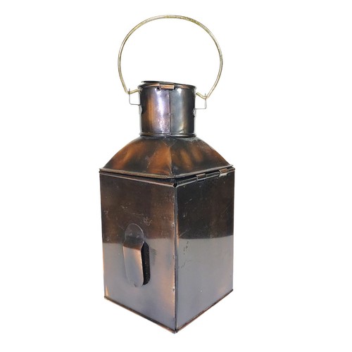 Vintage Nautical Kerosene Ship Lantern Copper Brass Starboard - photo 3