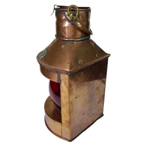 Vintage Copper Port Electrified Lantern - Red Tung Woo Hong Kong - photo 3