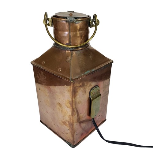 Vintage Copper Port Electrified Lantern - Red Tung Woo Hong Kong - photo 4
