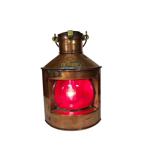 Vintage Copper Port Electrified Lantern - Red Tung Woo Hong Kong - photo 5