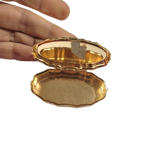 Vintage Victorian Renaissance Style Oval Pill Trinket Ring Box J - photo 4