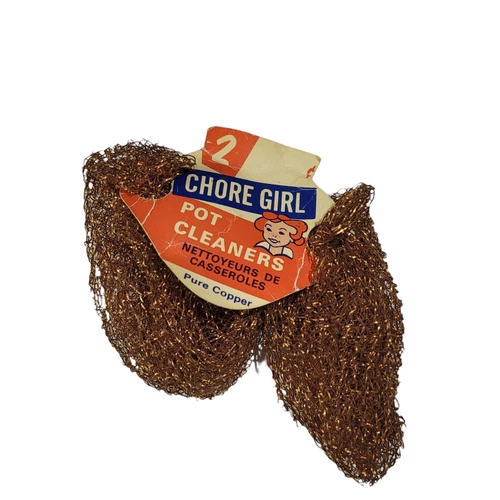 Chore Girl Pure Copper Puffs Pot Cleaner 2 Pieces Vintage