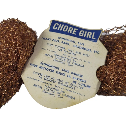 Chore Girl Pure Copper Puffs Pot Cleaner 2 Pieces Vintage - photo 3